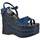 Schuhe Damen Sneaker No End Glitter Zeppa140 Blau