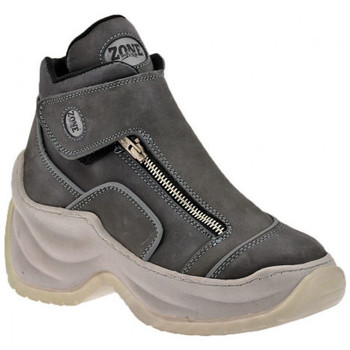 Schuhe Damen Sneaker Zone Slim  Zip  Platform Grau