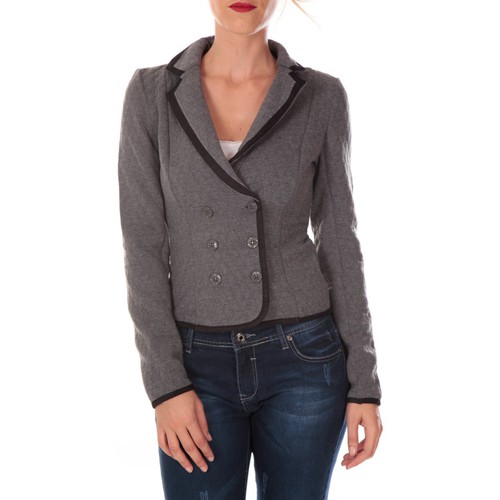 Vero Moda ODA LS BLAZER HC CASTLEROCK Gris/Noir Schwarz