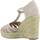 Schuhe Damen Leinen-Pantoletten mit gefloch Refresh 61805 ANT TAUPE 61805 ANT TAUPE