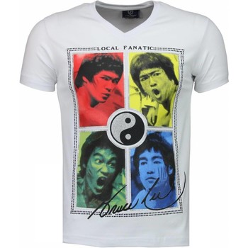 Kleidung Herren T-Shirts Local Fanatic Bruce Lee Ying Yang Weiss