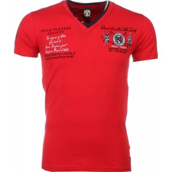 Kleidung Herren T-Shirts David Copper Italienische Stickerei Polo Players Rot