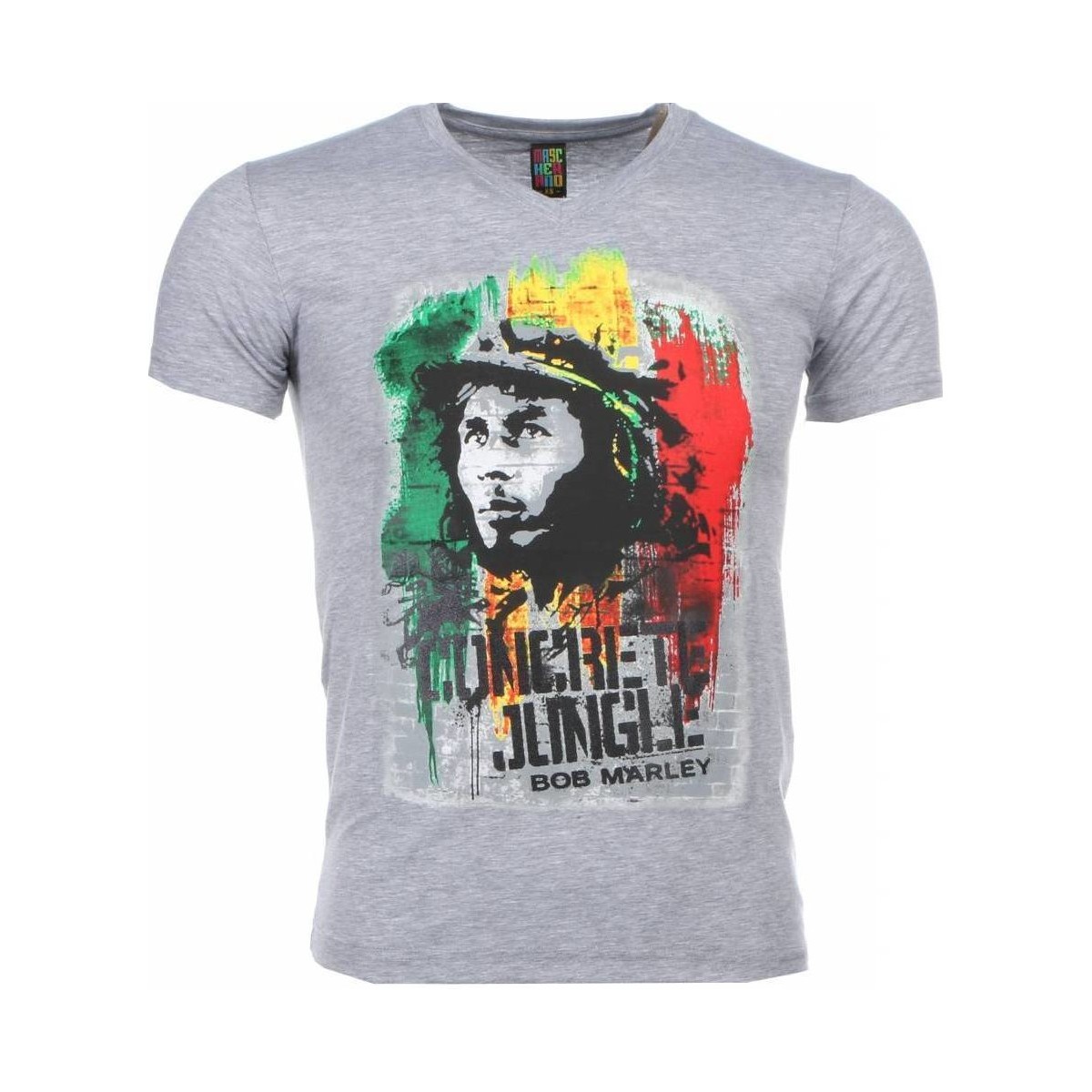 Kleidung Herren T-Shirts Local Fanatic Bob Marley Concrete Jungle Print Grau