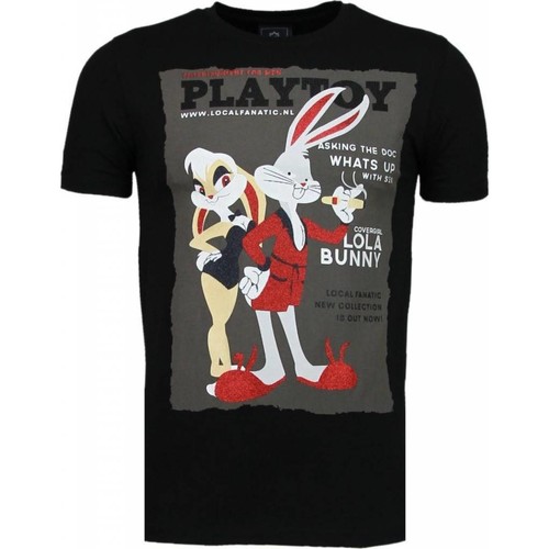 Kleidung Herren T-Shirts Local Fanatic Playtoy Bunny Strass Schwarz