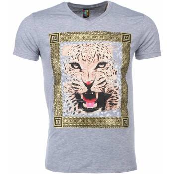 Kleidung Herren T-Shirts Local Fanatic Tiger Print Grau