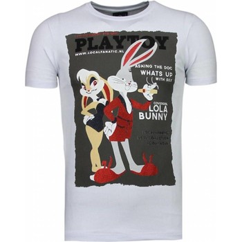 Kleidung Herren T-Shirts Local Fanatic Playtoy Bunny Strass Weiß