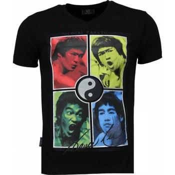 Kleidung Herren T-Shirts Local Fanatic Bruce Lee Ying Yang Schwarz