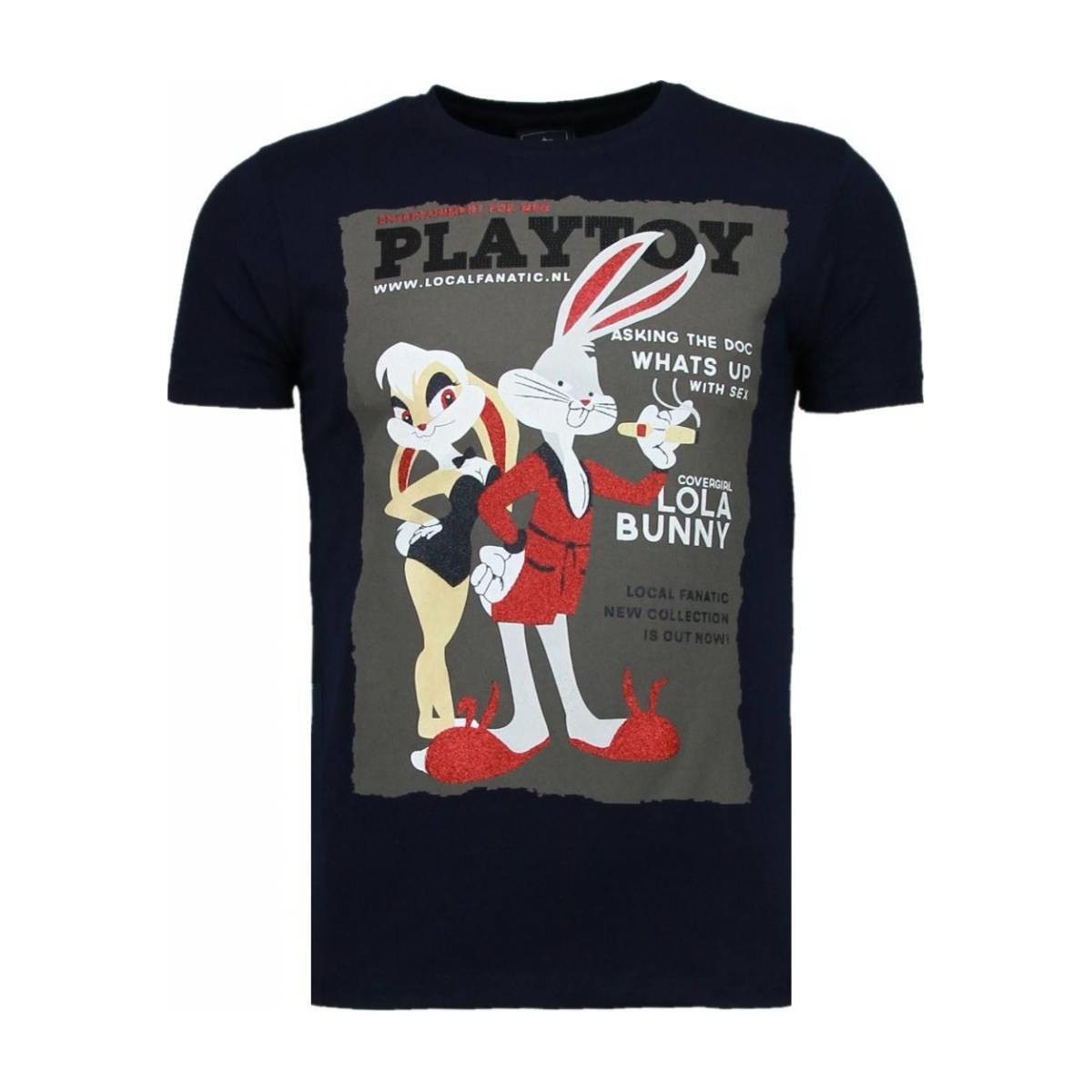 Kleidung Herren T-Shirts Local Fanatic Playtoy Bunny Strass Blau