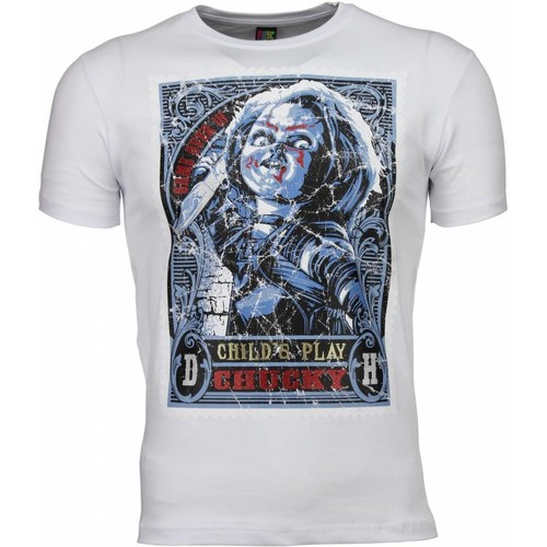 Kleidung Herren T-Shirts Local Fanatic Chucky Poster Print Weiss