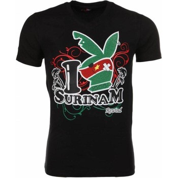 Kleidung Herren T-Shirts Local Fanatic I Love Suriname Schwarz