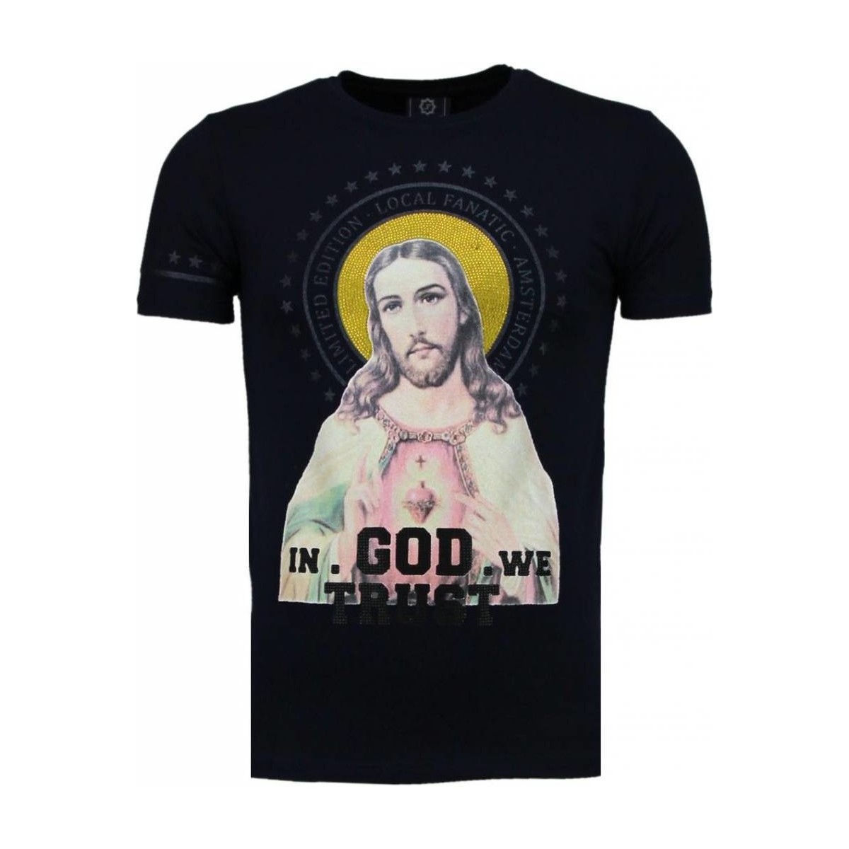 Kleidung Herren T-Shirts Local Fanatic Jezus Strass Schwarz