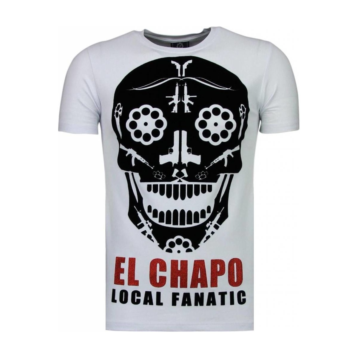 Kleidung Herren T-Shirts Local Fanatic El Chapo Flockprint Weiss