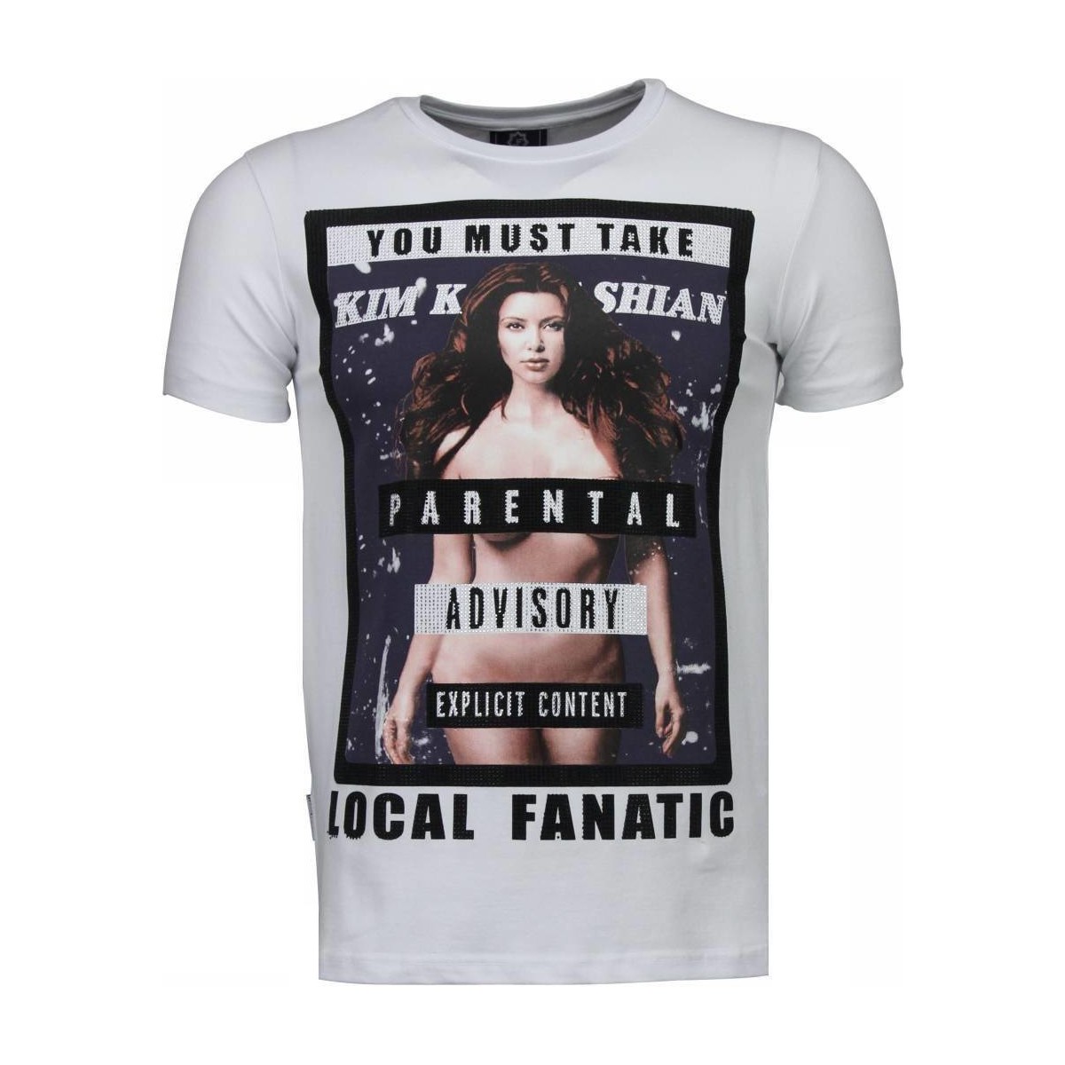 Kleidung Herren T-Shirts Local Fanatic Kim Kardashian Strass Weiss