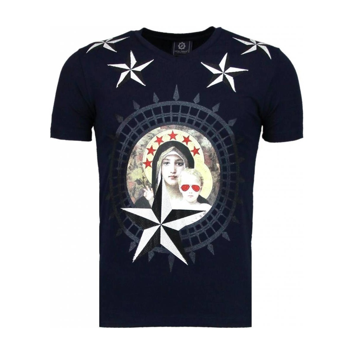 Kleidung Herren T-Shirts Local Fanatic Holy Mary Strass Blau