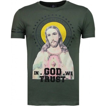 Kleidung Herren T-Shirts Local Fanatic Jesus Strass Grün