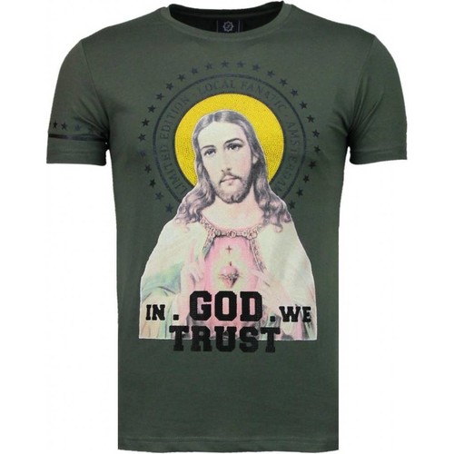 Kleidung Herren T-Shirts Local Fanatic Jesus Strass Grün