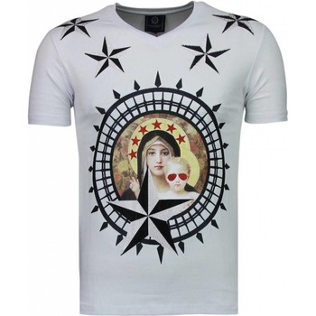 Kleidung Herren T-Shirts Local Fanatic Holy Mary Strass Weiss