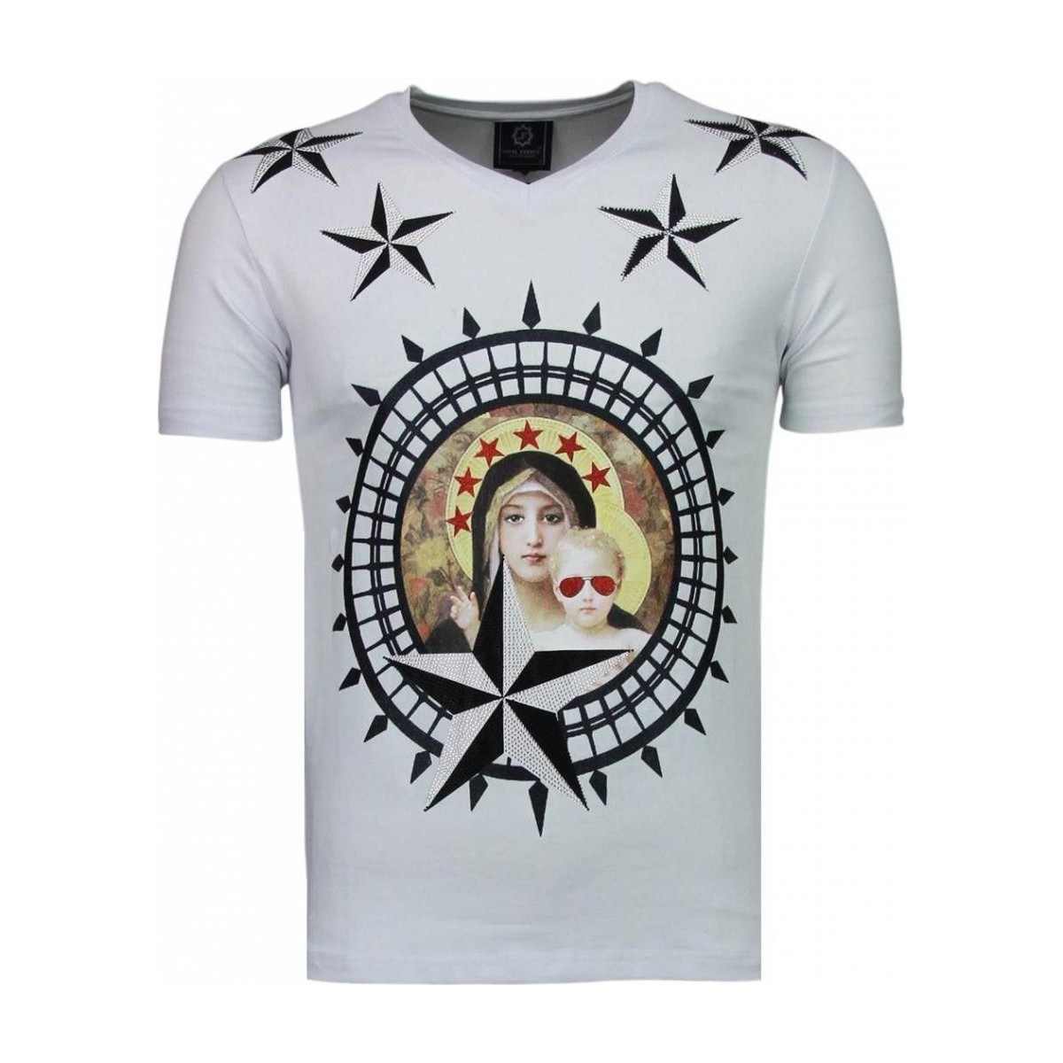 Kleidung Herren T-Shirts Local Fanatic Holy Mary Strass Weiss