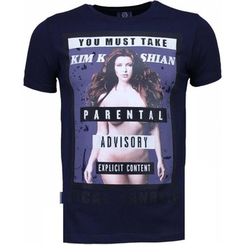 Kleidung Herren T-Shirts Local Fanatic Kim Kardashian Strass Blau