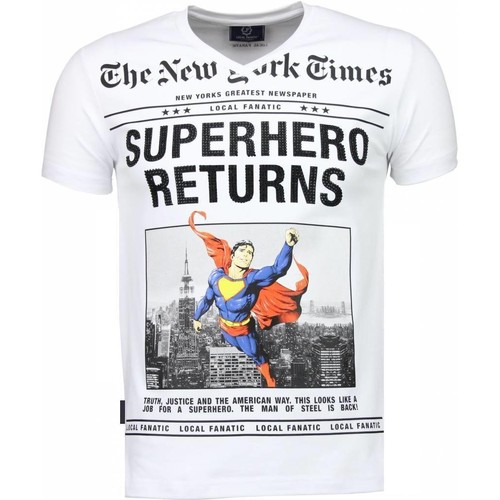 Kleidung Herren T-Shirts Local Fanatic SuperHero Returns Weiss