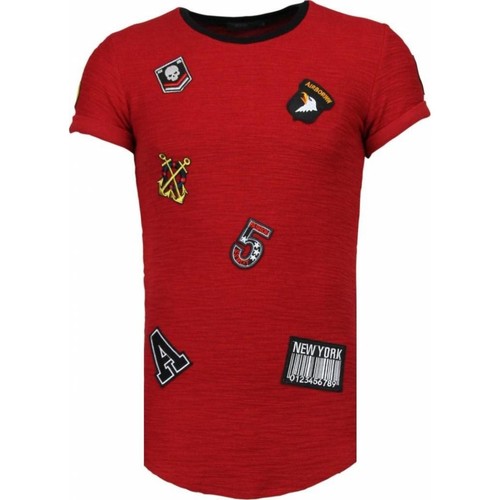 Kleidung Herren T-Shirts Justing Military Patches No. Rot