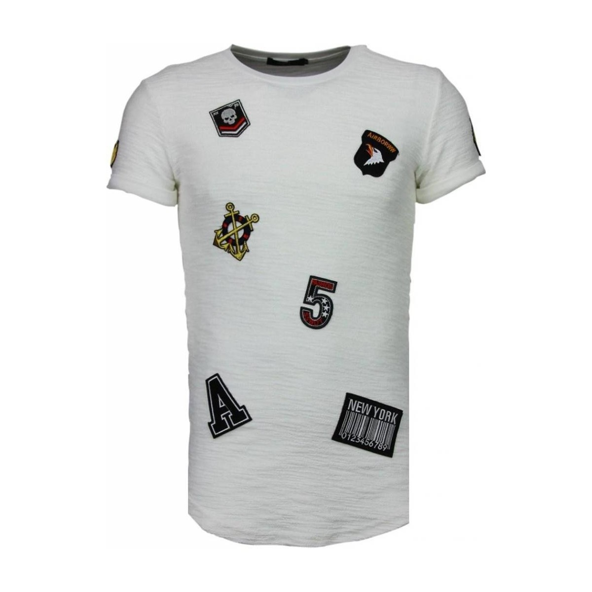 Kleidung Herren T-Shirts Justing Military Patches No. Weiss