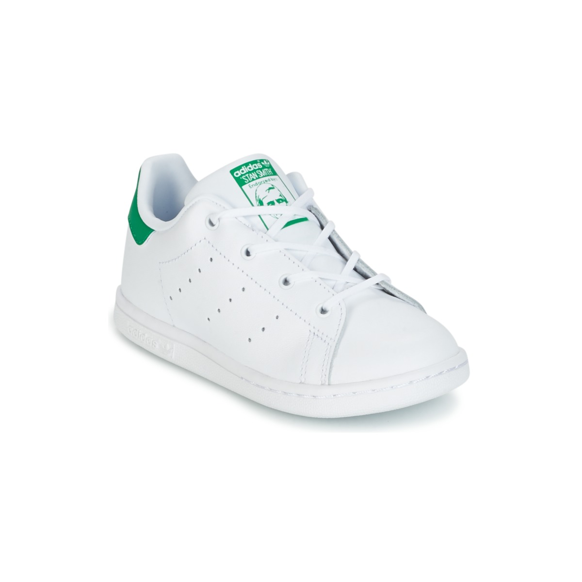 Schuhe Kinder Sneaker Low adidas Originals STAN SMITH I Weiss / Grün