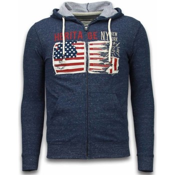 Kleidung Herren Sweatshirts Enos Sweatjacke Embroidery American Blau