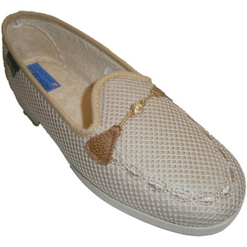 Schuhe Damen Hausschuhe Made In Spain 1940 Hausschuhe geschlossen Ziergitter Kette Beige