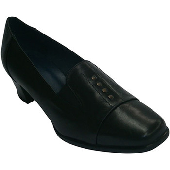 Schuhe Damen Slipper Pomares Vazquez Breite Ferse Schuhe verziert Ornamente P Schwarz