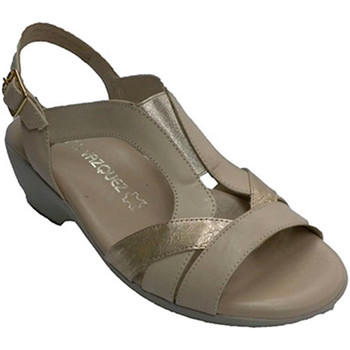 Schuhe Damen Sandalen / Sandaletten Pomares Vazquez Frau Sandale mit elastischen Streifen au Beige