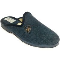 Schuhe Herren Hausschuhe Made In Spain 1940 Thongs Mann zu Hause Wolle Fleece-Futter Blau