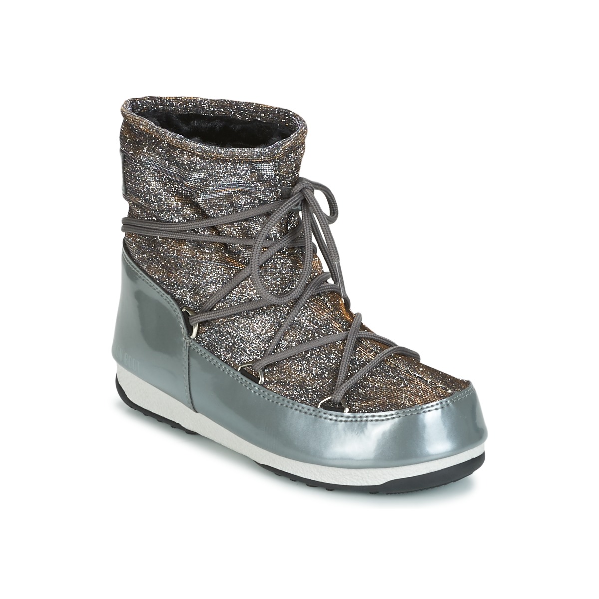 Schuhe Damen Schneestiefel Moon Boot MOON BOOT LOW LUREX Grau / Silbern