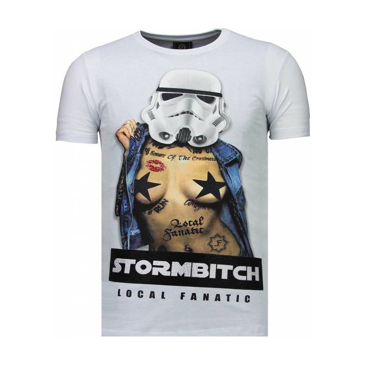 Kleidung Herren T-Shirts Local Fanatic Stormbitch Strass Weiss