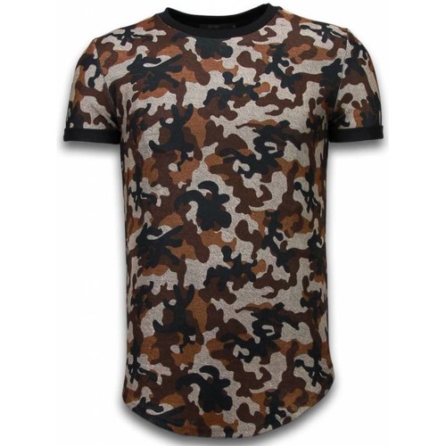 Kleidung Herren T-Shirts Justing Camouflaged Fashionable Long Army Braun