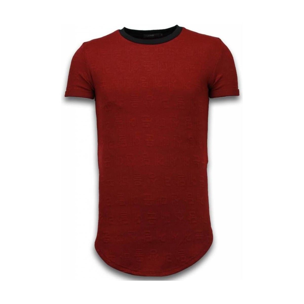 Kleidung Herren T-Shirts Justing D Encrypted Long Zipped Rot