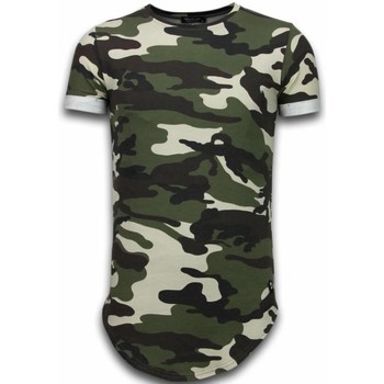 Kleidung Herren T-Shirts Tony Backer Known Camouflage Long Fi Army Grün