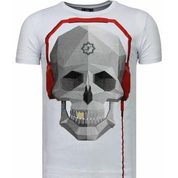 Kleidung Herren T-Shirts Local Fanatic Skull Bring The Beat Strass Weiss