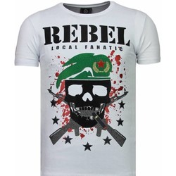 Kleidung Herren T-Shirts Local Fanatic Skull Rebel Strass Weiß