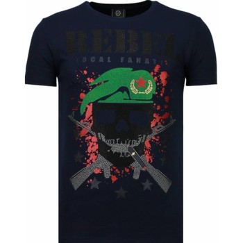 Kleidung Herren T-Shirts Local Fanatic Skull Rebel Strass Blau