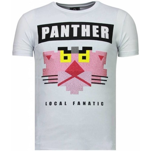 Kleidung Herren T-Shirts Local Fanatic Panther For A Cougar Strass Weiss