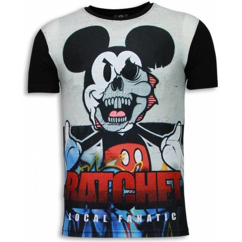Kleidung Herren T-Shirts Local Fanatic Ratchet Mickey Digital Strass Schwarz