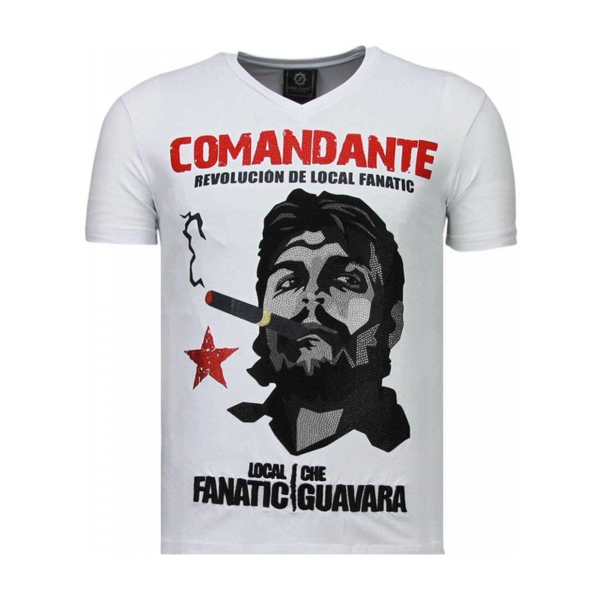 Kleidung Herren T-Shirts Local Fanatic Che Guevara Comandante Strass Weiss