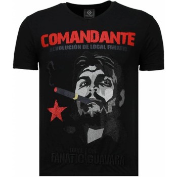 Kleidung Herren T-Shirts Local Fanatic Che Guevara Comandante Strass Schwarz