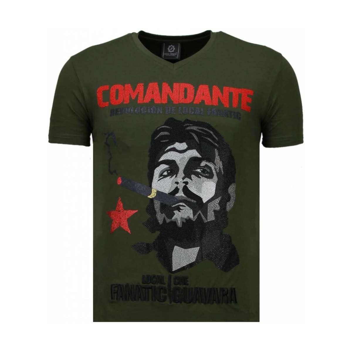 Kleidung Herren T-Shirts Local Fanatic Che Guevara Comandante Strass Grün