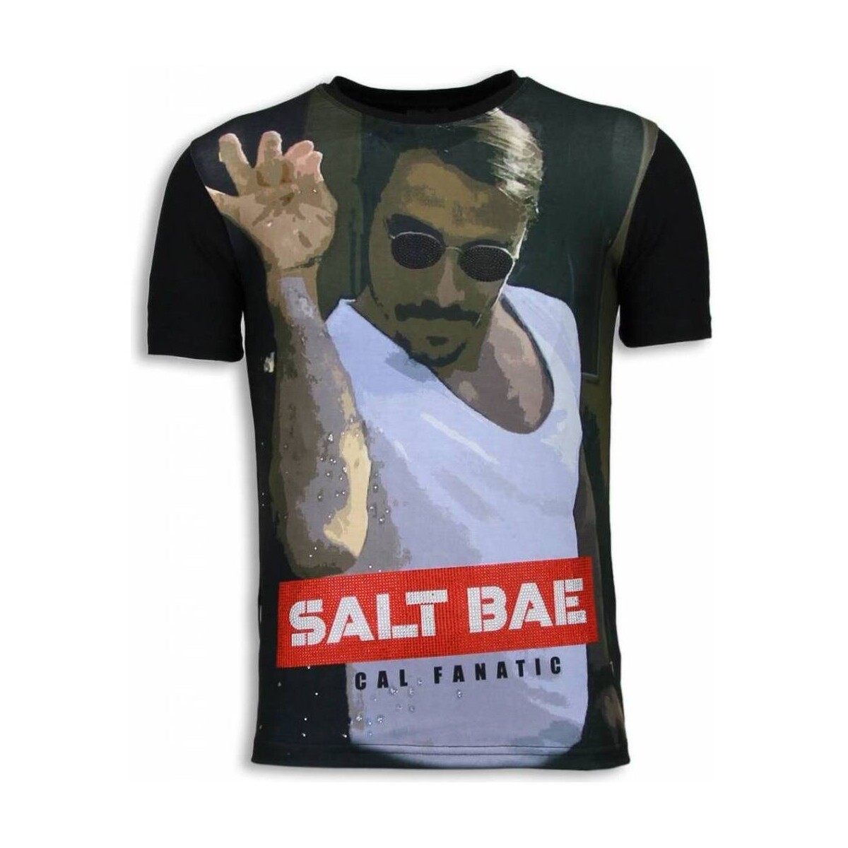 Kleidung Herren T-Shirts Local Fanatic Salt Bae Strass Schwarz