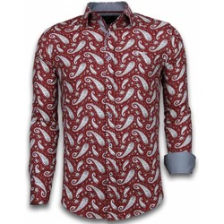 Kleidung Herren Langärmelige Hemden Tony Backer Itali Slim Blouse Flower Pattern Rot