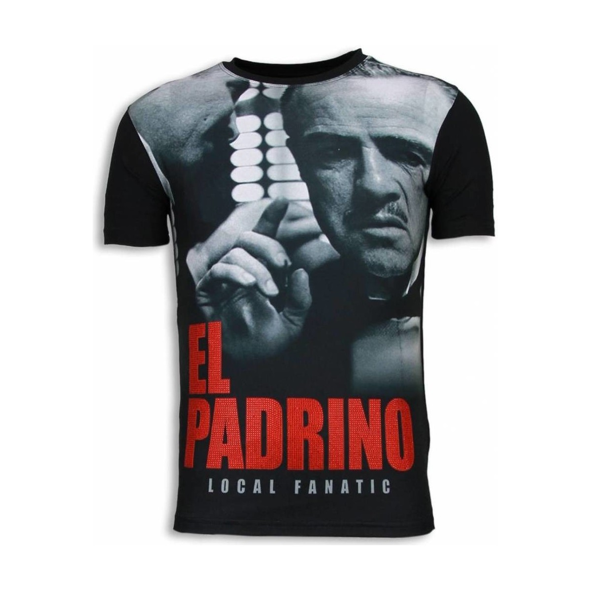 Kleidung Herren T-Shirts Local Fanatic El Padrino Face Strass Schwarz