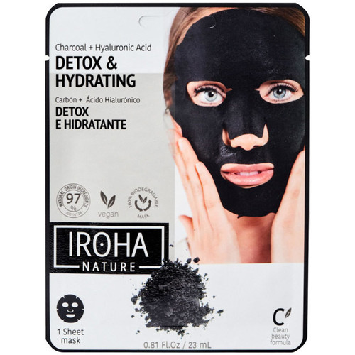 Accessoires Damen Masken Iroha Nature Detox Charcoal Black Tissue Facial Mask 1use 