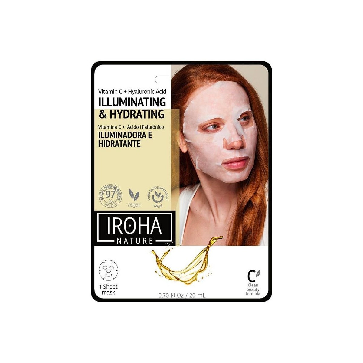 Accessoires Damen Masken Iroha Nature Tissue Mask Aufhellendes Vitamin C + Ha 1 Stck 